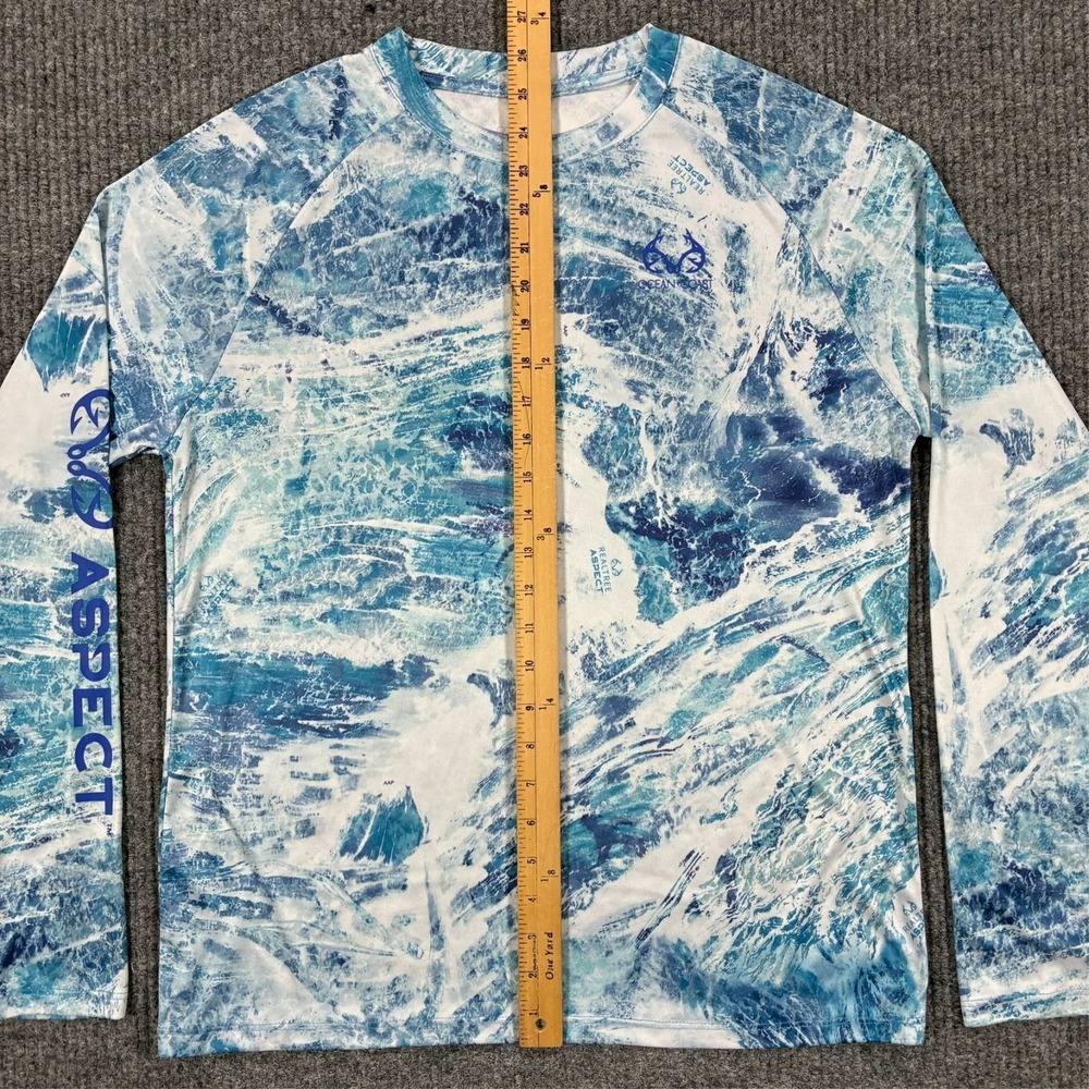 Ocean Coast Realtree Womens XL Performance Fishing Shirt Blue Long Sleeve UV - Picture 5 of 8